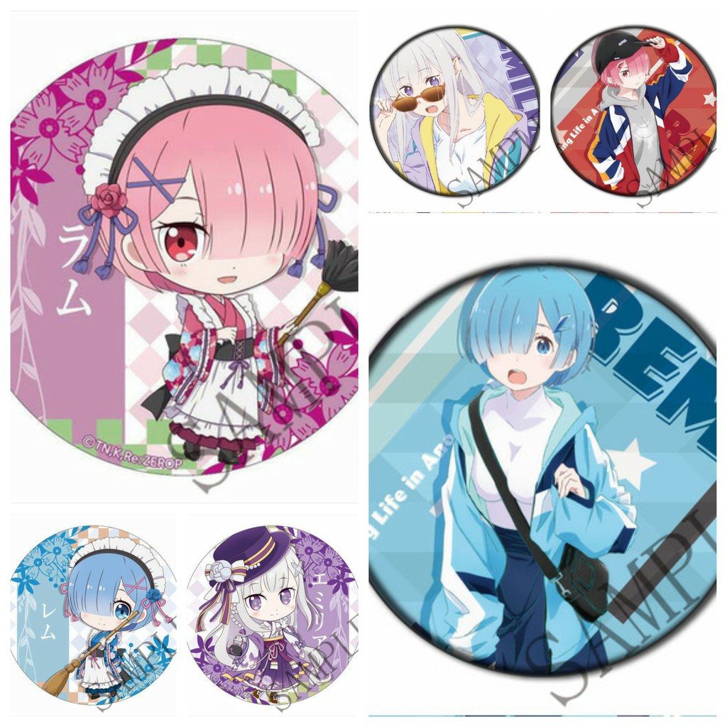(m02) Huy hiệu cài áo IN HÌNH Re:Zero Bắt đầu lại ở thế giới khác anime chibi dễ thương