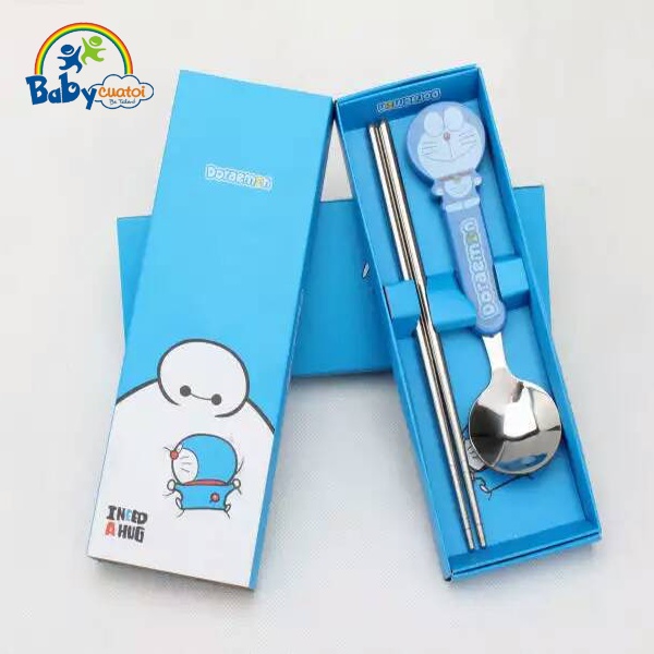 Bộ thìa đũa trẻ em thật inox 304 BBT GLOBAL mã 4001