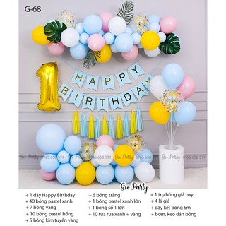 Set Bóng Trang Trí Thôi Nôi Sinh Nhật Bé Gái