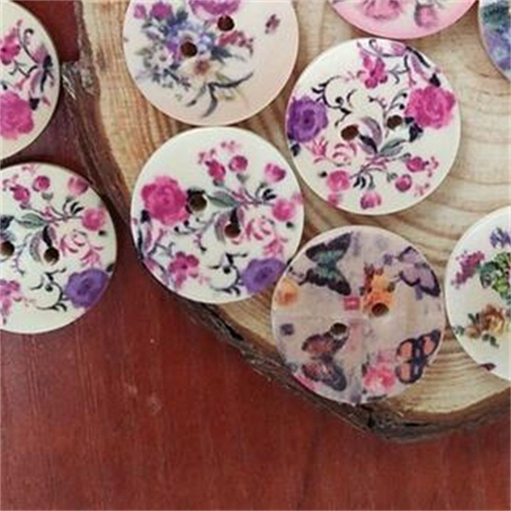 Set 50 Nút Áo 2 Lỗ 20mm Nhiều Màu Sắc Dùng Để Làm Đồ Thủ Công