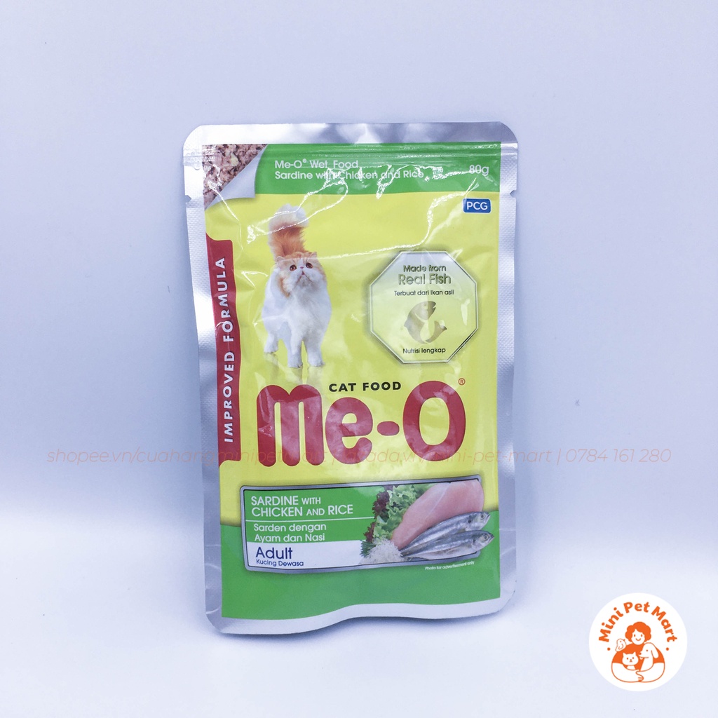 Pate gói cho mèo con và mèo trưởng thành ME-O 80g