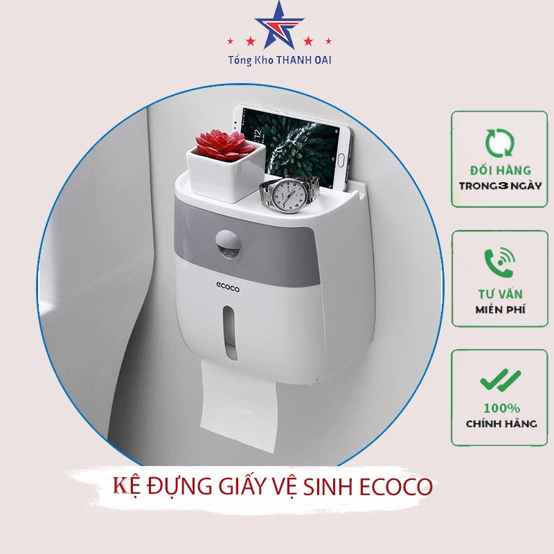 Hộp Đựng Giấy Vệ Sinh Đa Năng ECOCO Sang Trọng Chống Nước Tiện Dụng