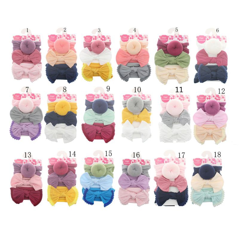 Set 3 băng đô cotton mềm mại xinh xắn cho bé gái