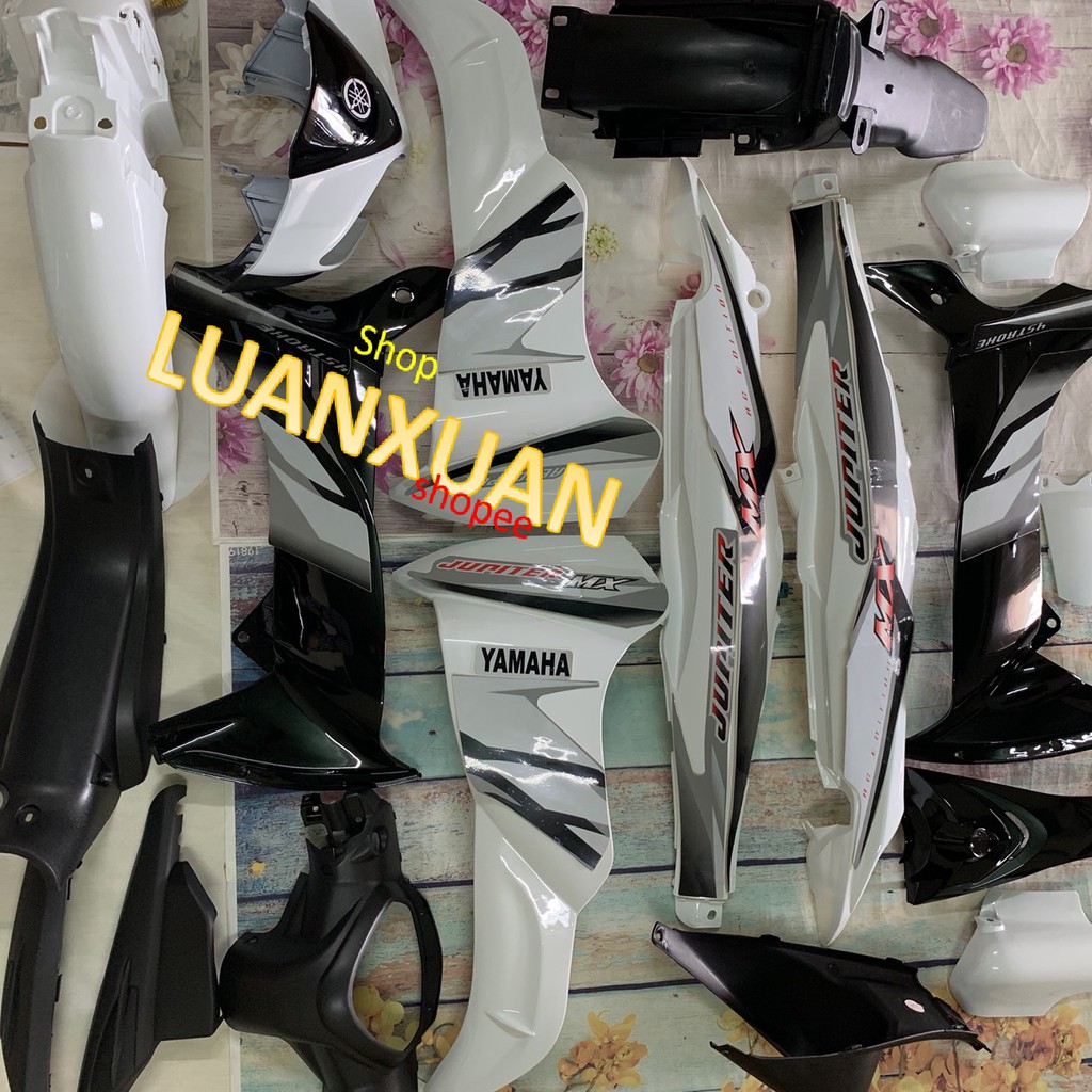 Bộ vỏ nhựa - Dàn áo xe jupiter MX màu TRẮNG  jupiter gravita  /Hàng việt nam - mủ trắng ABS LOẠI ĐẸP