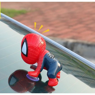 Người nhện spider-man gắn kính xe hơi trang trí nhà cửa HÌNH THẬT 2 màu đen đỏ