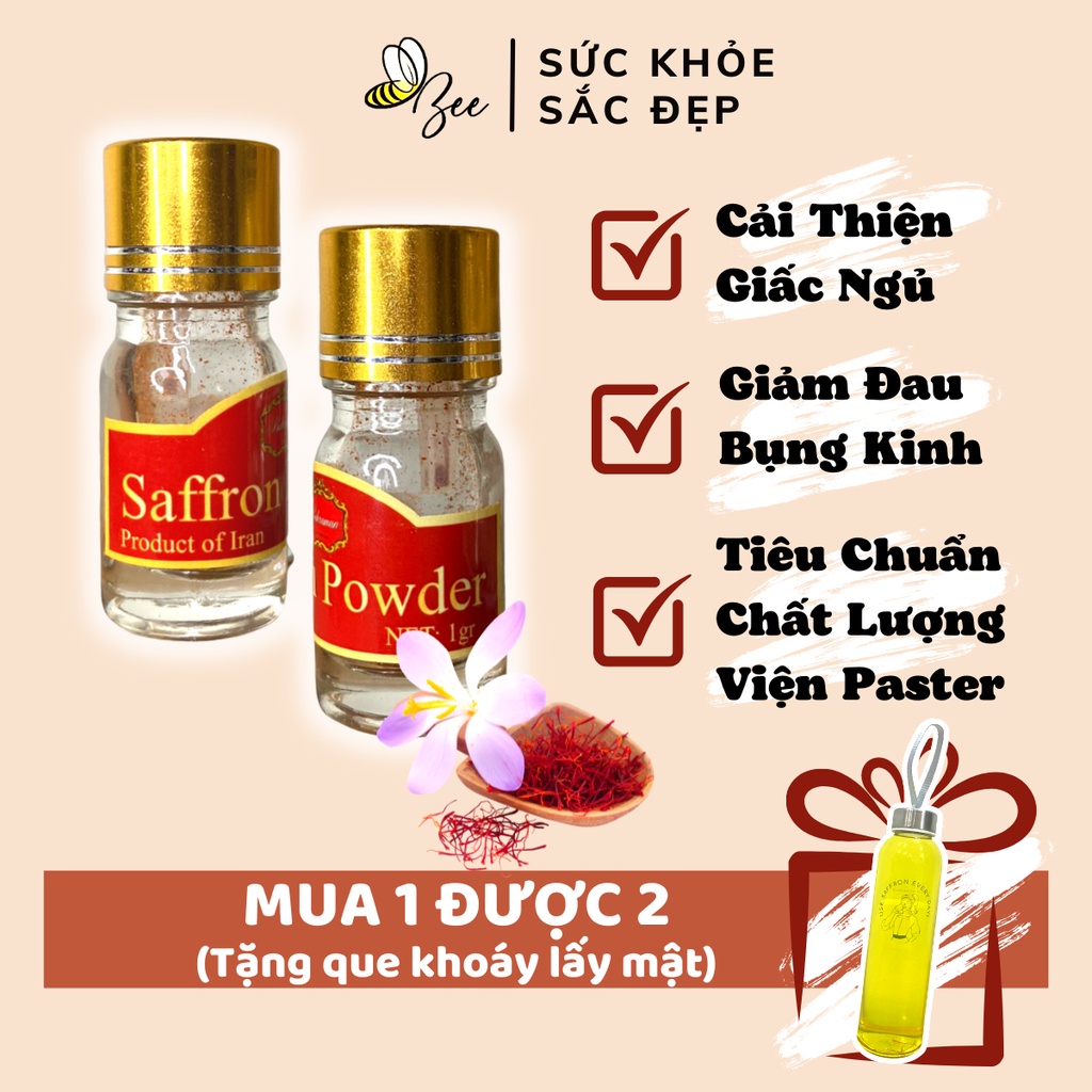 1 GR BỘT SAFFRON NHUỴ HOA NGHỆ TÂY SAFFRON GIÚP NGỦ NGON