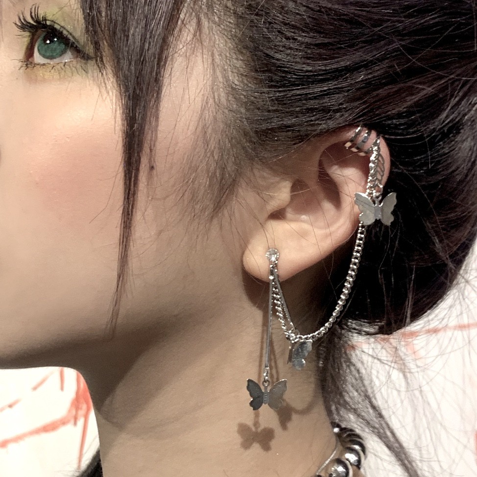 Bông Tai Dạng Dây Xích Hình Bướm B833