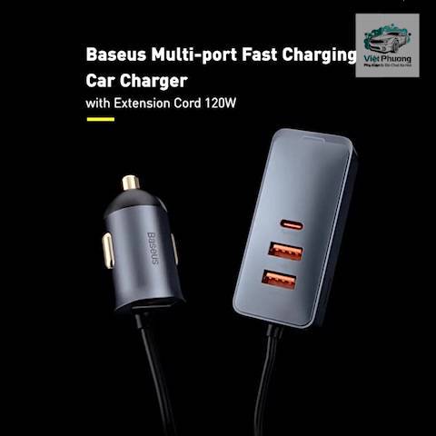 Tẩu Sạc Nhanh Mở Rộng 4 Cổng Baseus Share Together Extention Car Charger 120W (4 Port * 30W, QC/ PD/PPS) | BigBuy360 - bigbuy360.vn