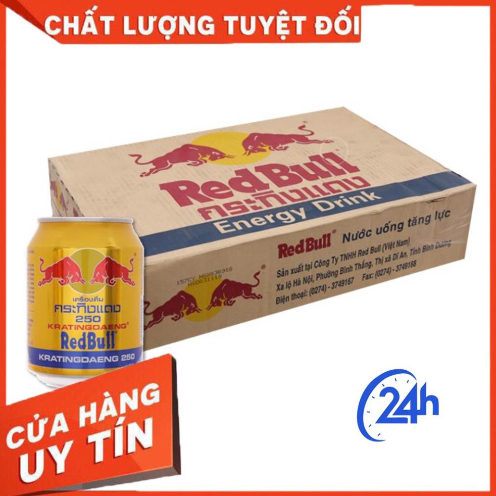 [Hàng chuẩn Thái Lan] Bò Húc Red Bull Thái Lan 250ml Thùng 24 lon