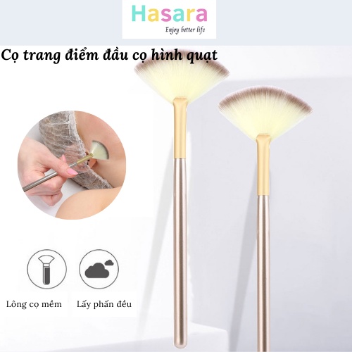 Cọ trang điểm, makeup đầu cọ hình cánh quạt lông mềm tạo highlight HC005 - Hasara
