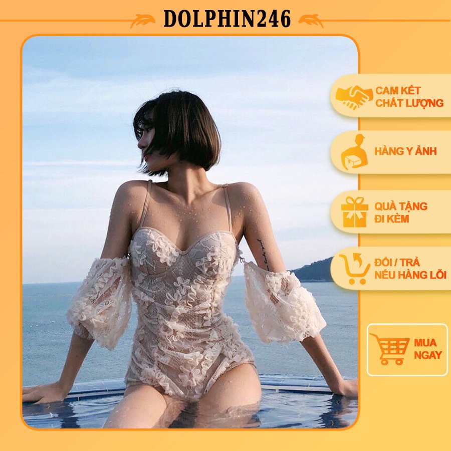 Bikini Đi Biển Ren Sang Chảnh Cao Cấp Đồ Bơi Sexy Ren Liền Thân Tay Tháo Rời Hot 2021 499 k2T2-1