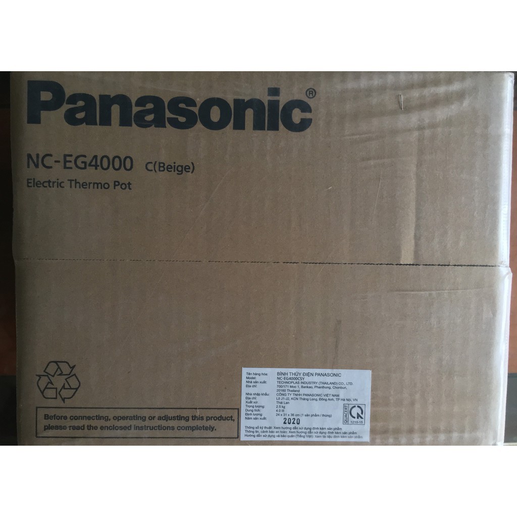 XC Bình thủy điện Panasonic 4L NC-EG4000CSY 25