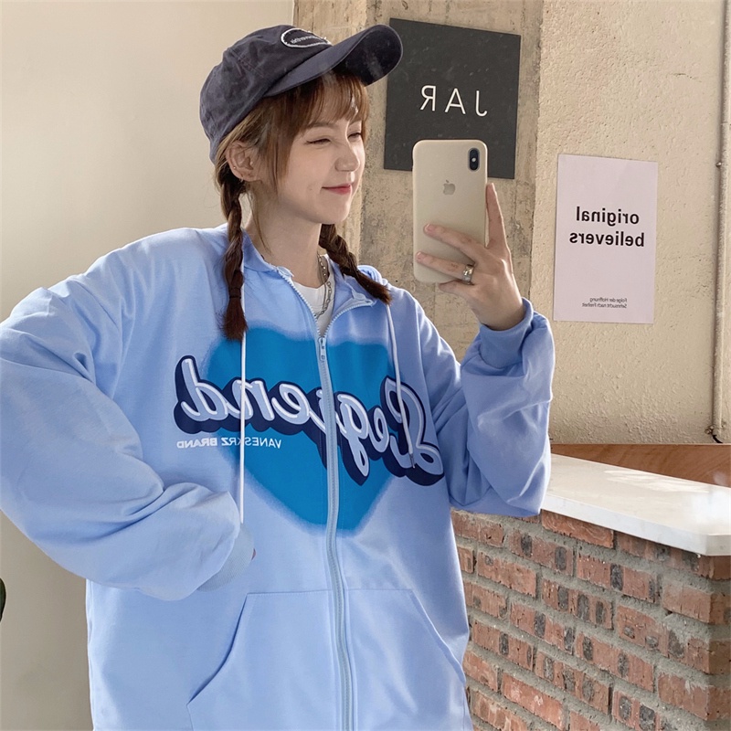 SUXI Áo Khoác Hoodie In Chữ Thời Trang Nữ Tính