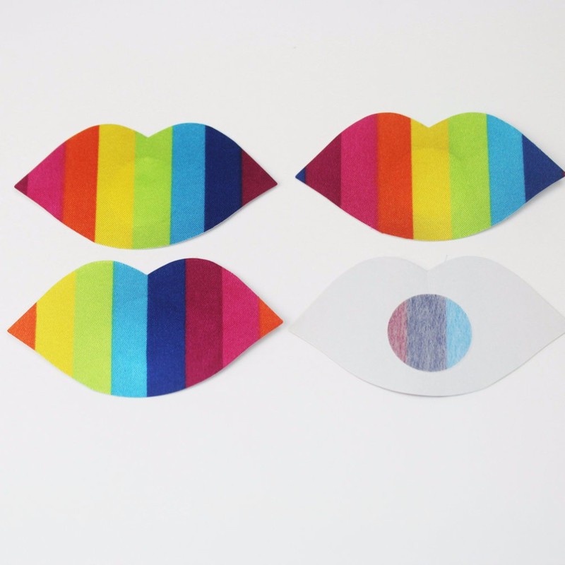 1 Cặp Miếng Dán Nhũ Hoa Hình Cánh Bướm Màu Cầu Vồng Vô Hình Dùng Một Lần Cho Nữ