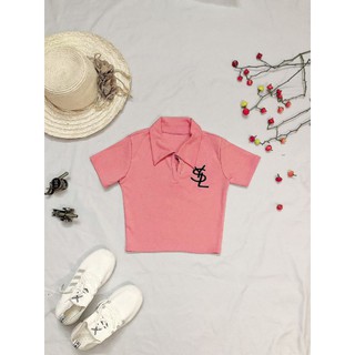 áo  croptop bẻ cổ