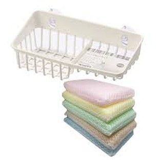 Miếng xốp rửa bát bọc lưới có quai treo