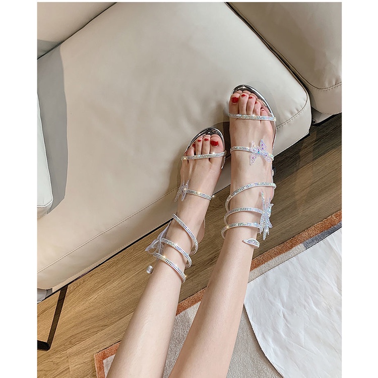 Xăng đan Cao Gót Hình Bướm Lấp Lánh Thời Trang Cho Nữ