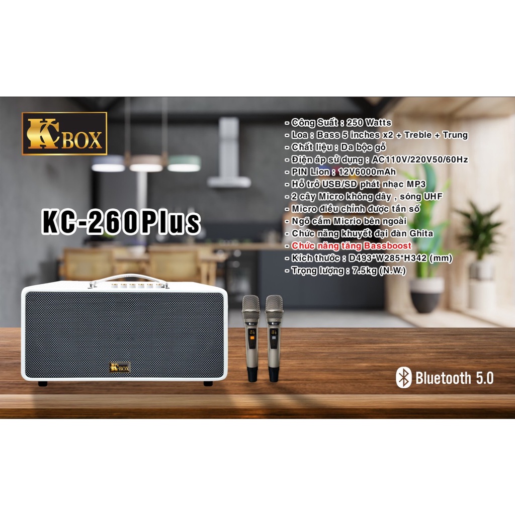 [KCBOX 260 Plus] Loa Xách Tay Karaoke Di Động KCBOX KC 260 Plus, KCBOX KC260 Plus, KCBOX KC260Plus