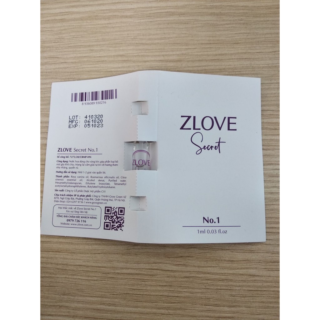 [RẺ NHẤT] Nước hoa Zlove Secret chính hãng, hương thơm quyến rũ, phiên bản tiết kiệm loại 1ml (che tên sản phẩm) | BigBuy360 - bigbuy360.vn