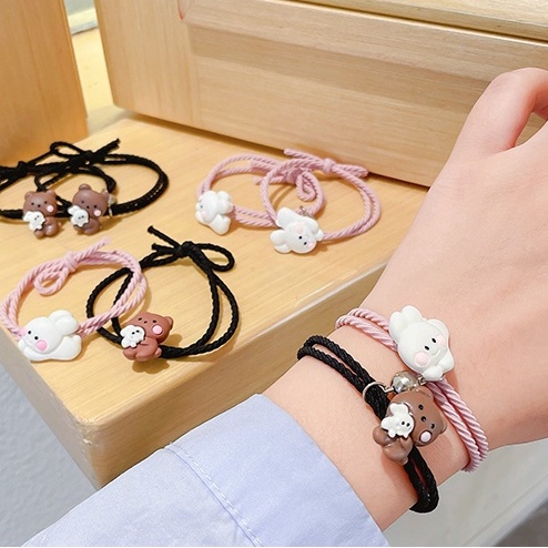 Vòng tay nam châm thiết kế dễ thương phong cách đơn giản cho cặp đôi