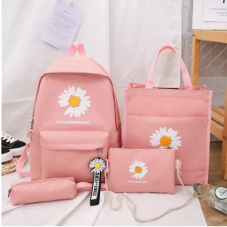 Balo Set 4 Món Hoa Cúc Balo Nữ Đi Học Balo Nữ đi chơi Balo Nữ Thời Trang Balo Nữ Hàn Quốc