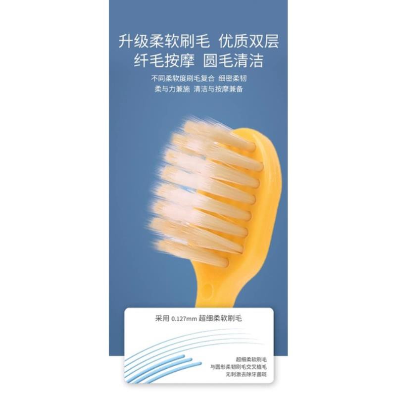 Bàn chải đánh răng cho bé 1 tuổi 2 tuổi combo 4 bàn chải vịt vàng lông nano 5d siêu mềm siêu mảnh MiibooShi TQ52552