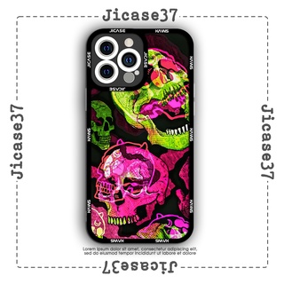 Ốp lưng iphone và samsung xiaomi oppo cạnh vuông Jicase Skull màu sắc hiphop 