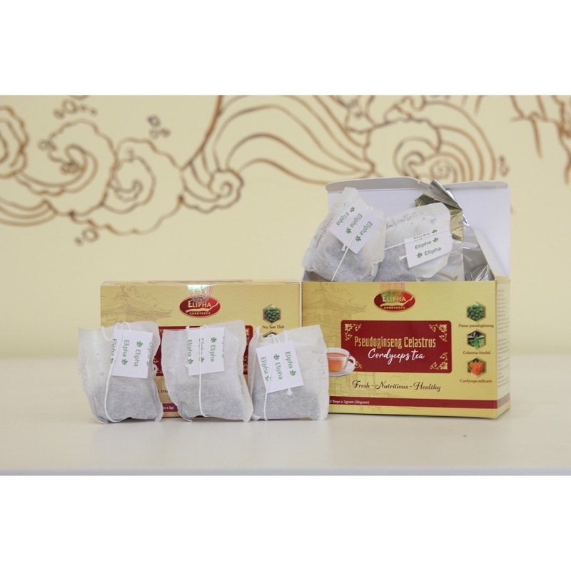 HỘP 18 gói TRÀ ĐÔNG TRÙNG HẠ THẢO TAM THẤT XẠ ĐEN