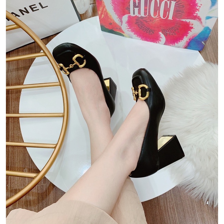 Đầm gu.cci da lò khóa vàng