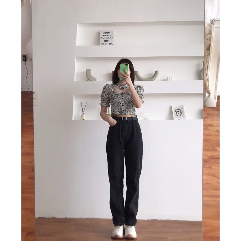 [Ảnh Thật] Quần bò/Jeans ống suông hách dáng [Tặng Kèm Scrunchies]