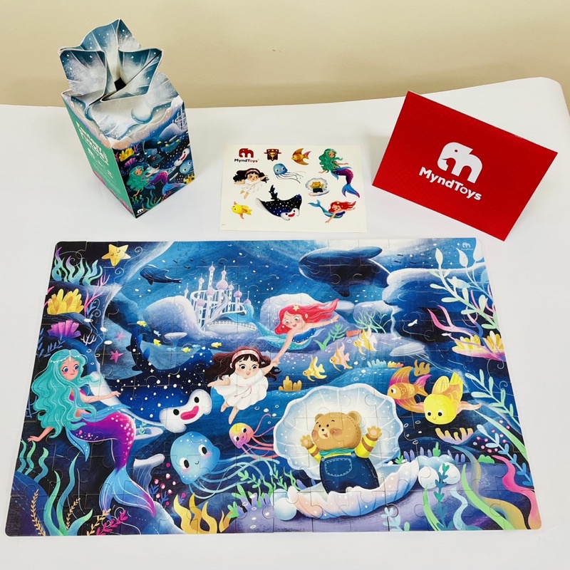 Đồ chơi giáo dục, bộ Xếp Hình Myndtoys Fantasy Puzzle - Nàng Tiên Cá Deep Deep Blue Dành Cho Bé Gái Trên 4 Tuổi