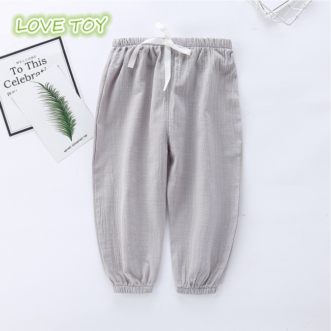 Quần Dài Vải Cotton Mỏng Chống Muỗi Thời Trang Mùa Hè Cho Bé