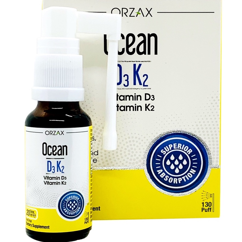 Ocean D3K2.Bổ Sung Giúp Tăng Cường Hấp Thu Canxi,Phát Triển Chiều Cao,Còi Xương.D3k2 Dạng Xịt