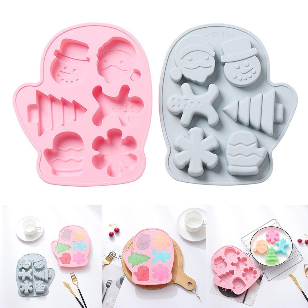 Khuôn Silicone Làm Bánh Tạo Hình Chủ Đề Giáng Sinh 6 Ngăn Tiện Dụng