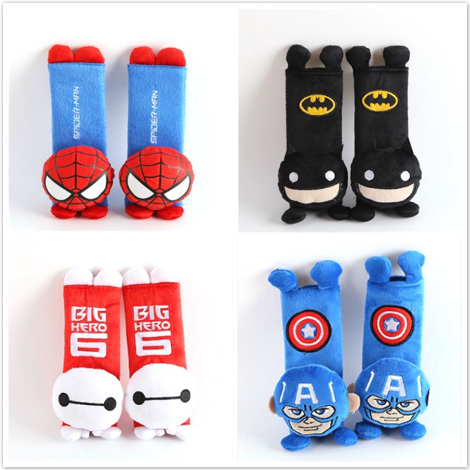 1 Cặp Vỏ Bọc Dây Đai An Toàn Xe Hơi Họa Tiết Siêu Anh Hùng Cho Bé