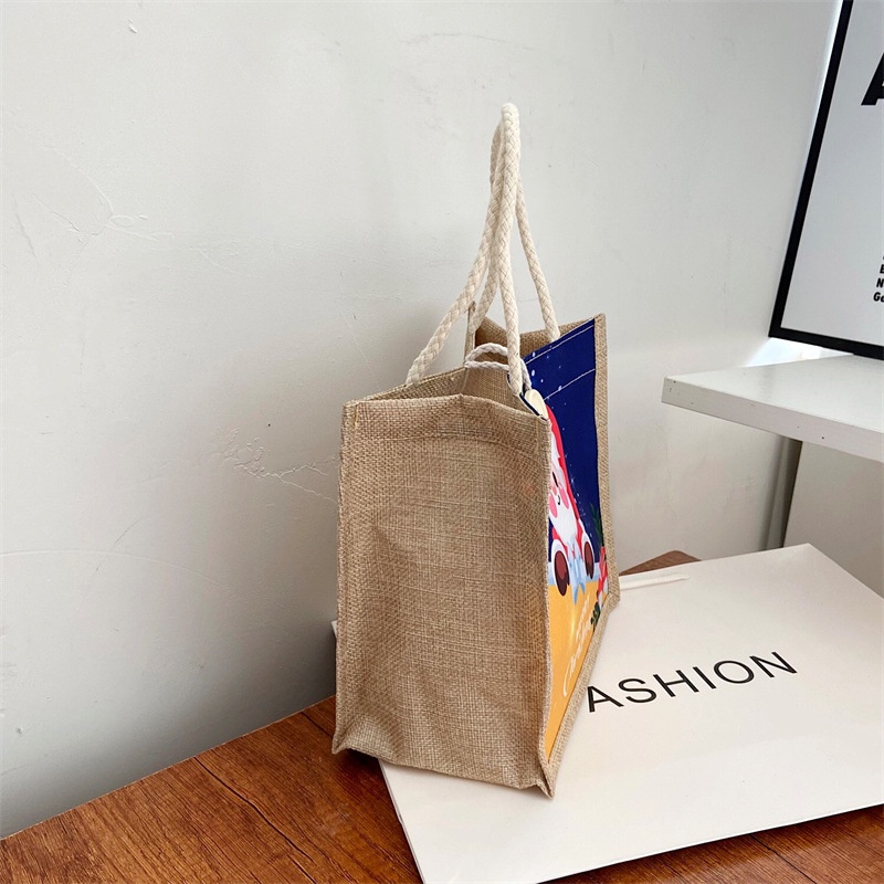 Túi Vải Cotton Lanh In Họa Tiết Hoạt Hình Đựng Cơm Trưa Thời Trang Thu Đông