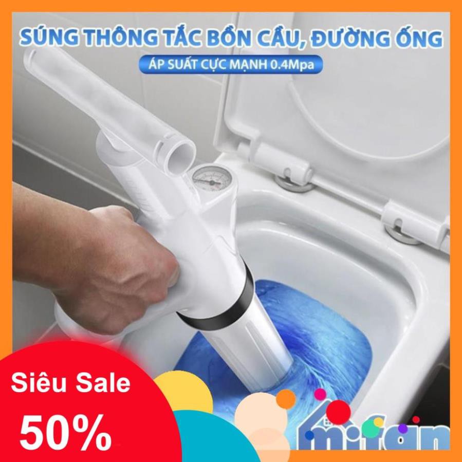 Súng Thông Bồn Cầu, Chậu Rửa Bát, Bồn Tắm - Mẫu Mới 2021 MIFAN - Khí Nén AGT Cực Mạnh 8kg - Nhựa ABS Cao Cấp