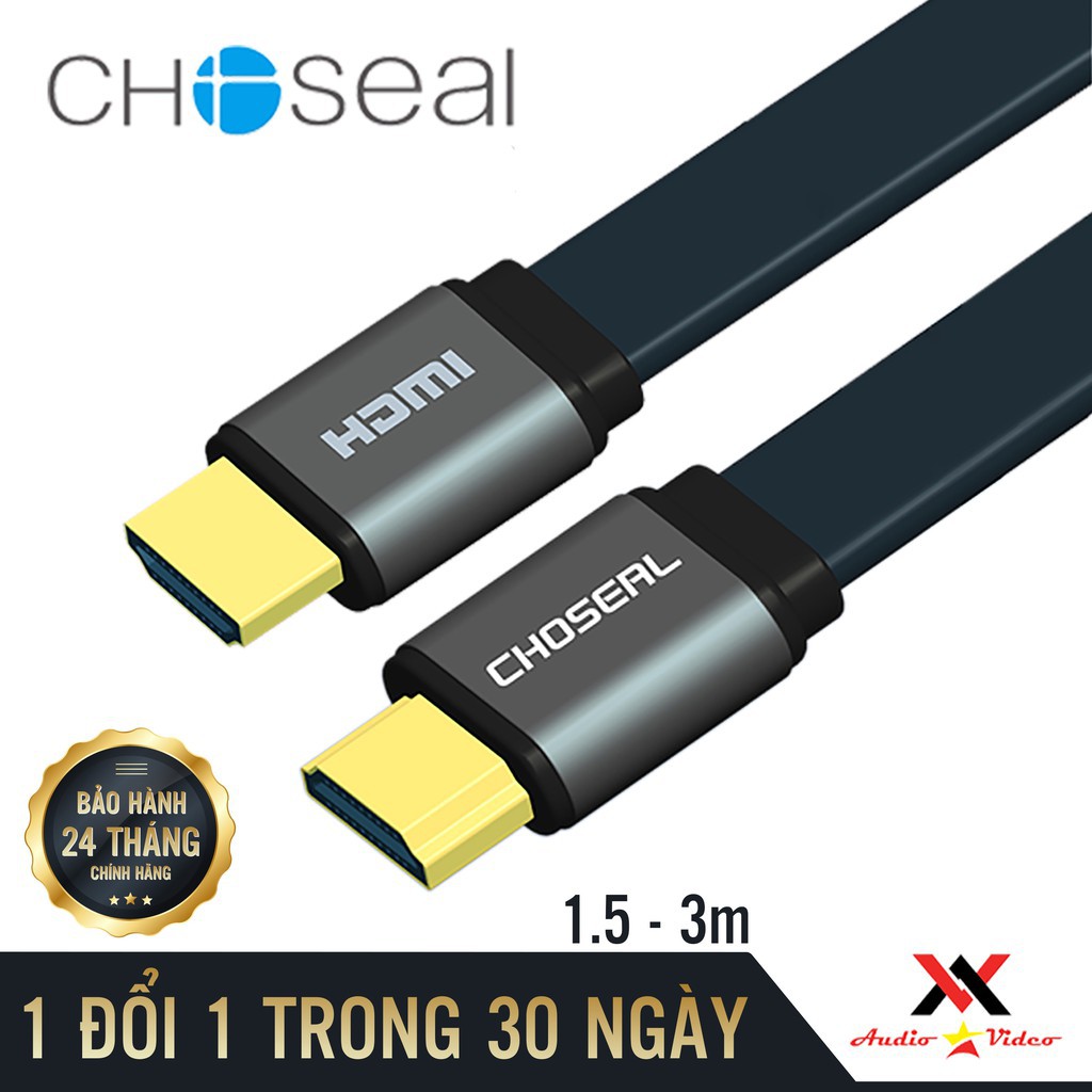 Dây Cáp HDMI Choseal cao cấp, Loại Dẹt 1,5m, 3m, tivi, chơi game, máy chiếu