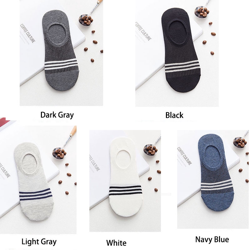 Vớ Cotton Mỏng Cổ Thấp Thoáng Khí Thoải Mái Chống Trượt Màu Trơn Họa Tiết Kẻ Sọc Thời Trang Mùa Xuân Mới Cho Nam