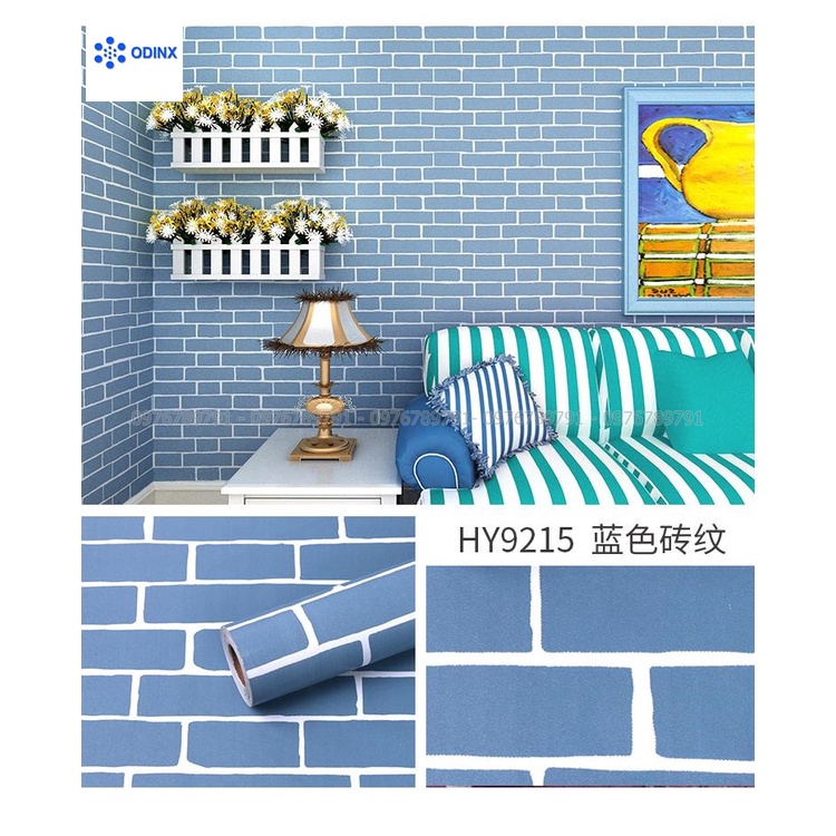 Giấy Dán Tường Giả Gạch 3d Có Keo Sẵn, Decal Dán Tường Giả Gạch 10m Cho Phòng Ngủ ODINX
