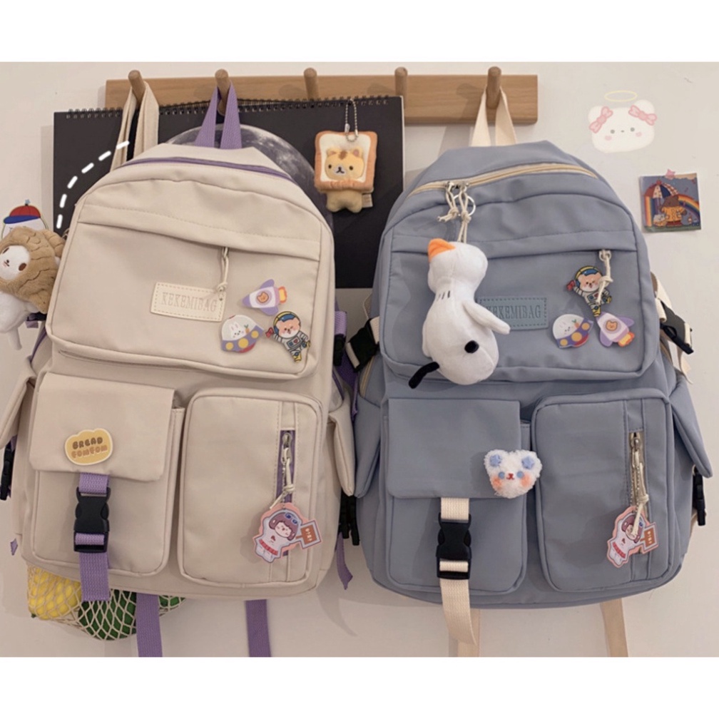 Balo cặp ulzzang basic nữ thời trang đi học đi chơi du lịch giá rẻ đựng vừa laptop canvas KÉO VIỀN | steven