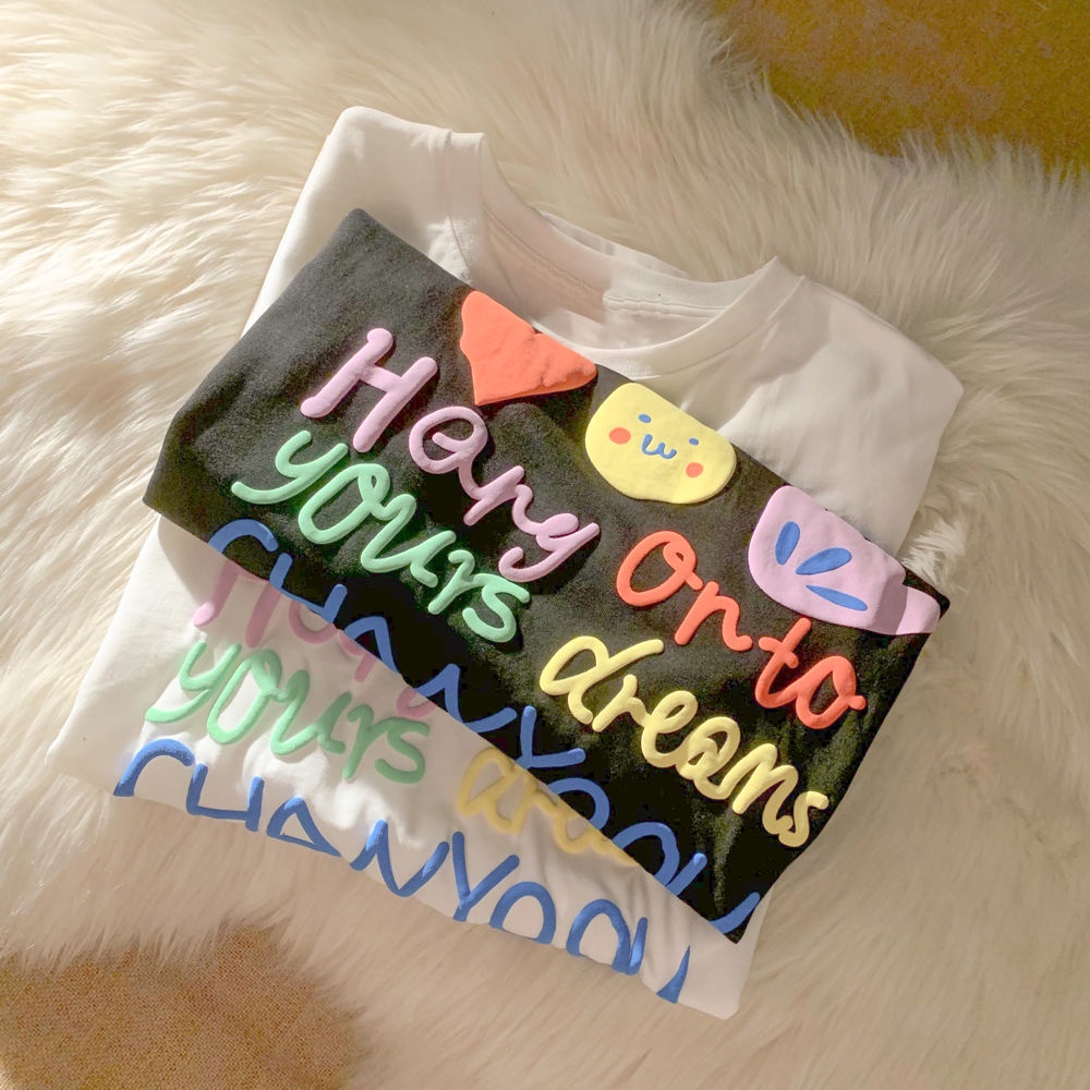 Áo Thun Tay Ngắn Dáng Rộng Vải cotton Thời Trang Trẻ Trung Cho Nữ