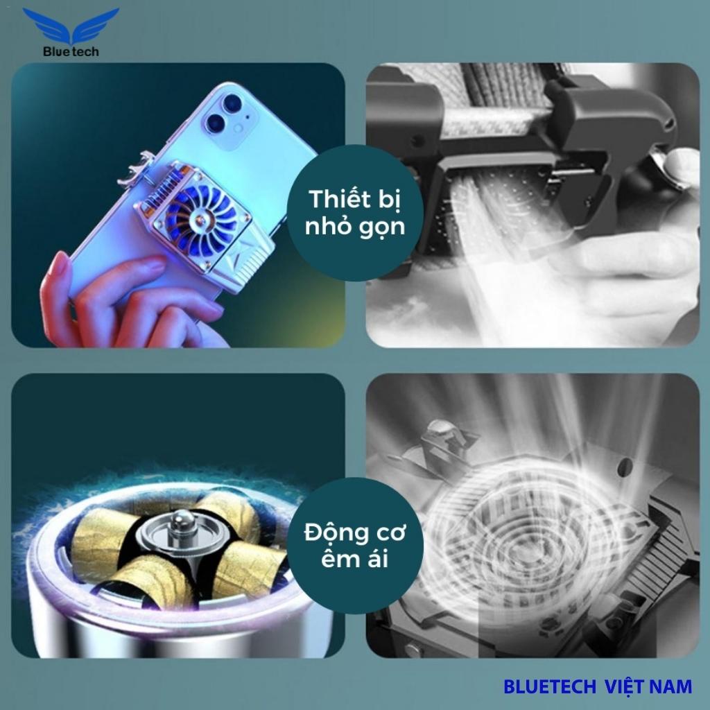 Quạt tản nhiệt gaming cho điện thoại, Quạt tản nhiệt siêu mát chạy êm dùng cho mọi điện thoại - Bluetech
