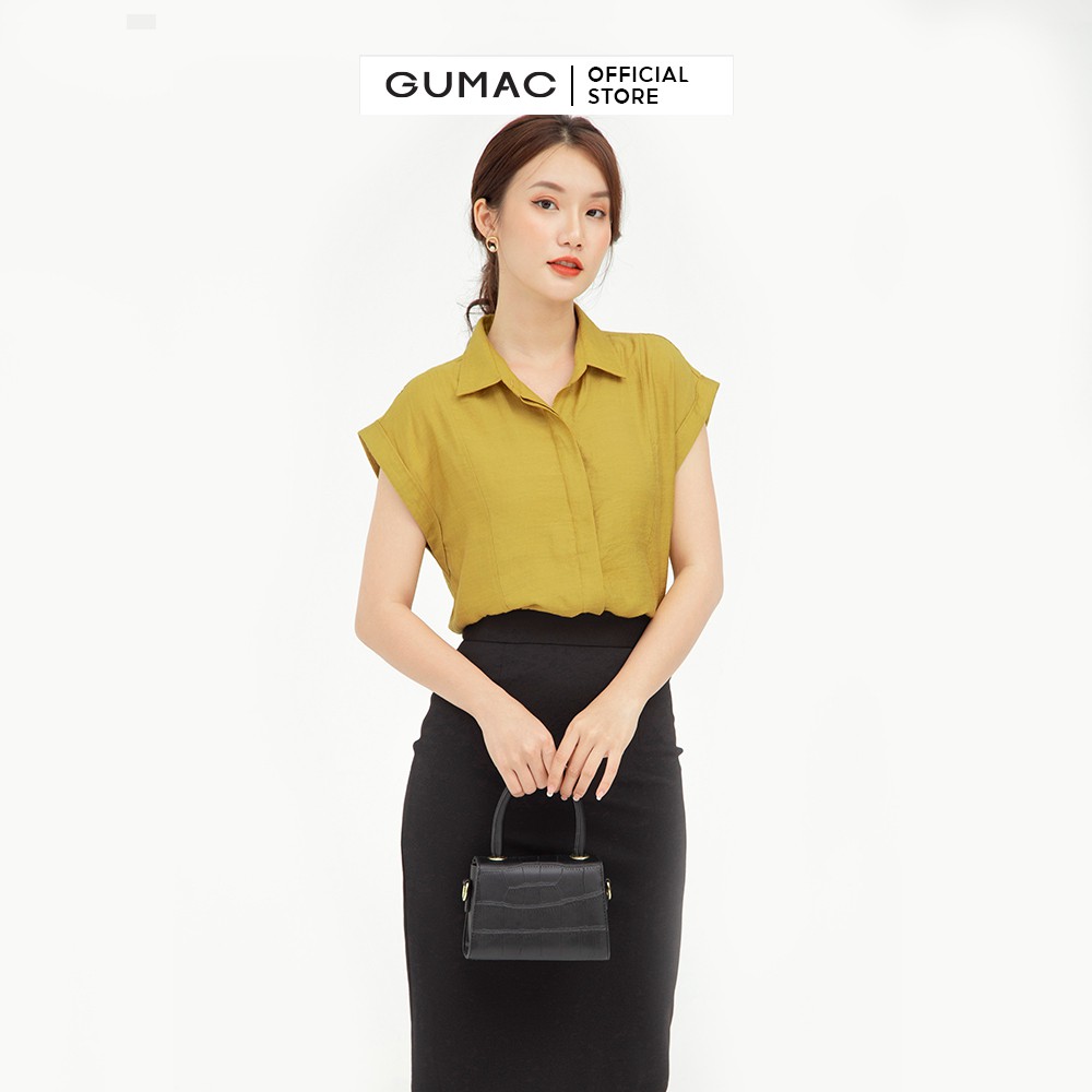 Chân váy bút chì thời trang GUMAC màu đen thiết kế basic VC03007 | BigBuy360 - bigbuy360.vn