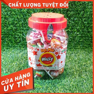 Kẹo mút trái cây tổng hợp Welly Bibica hũ 66 que - 594g