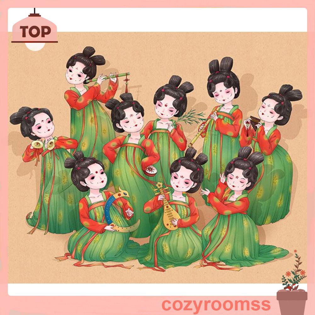 Bộ tranh thêu chữ thập toàn bộ họa tiết hoàng cung