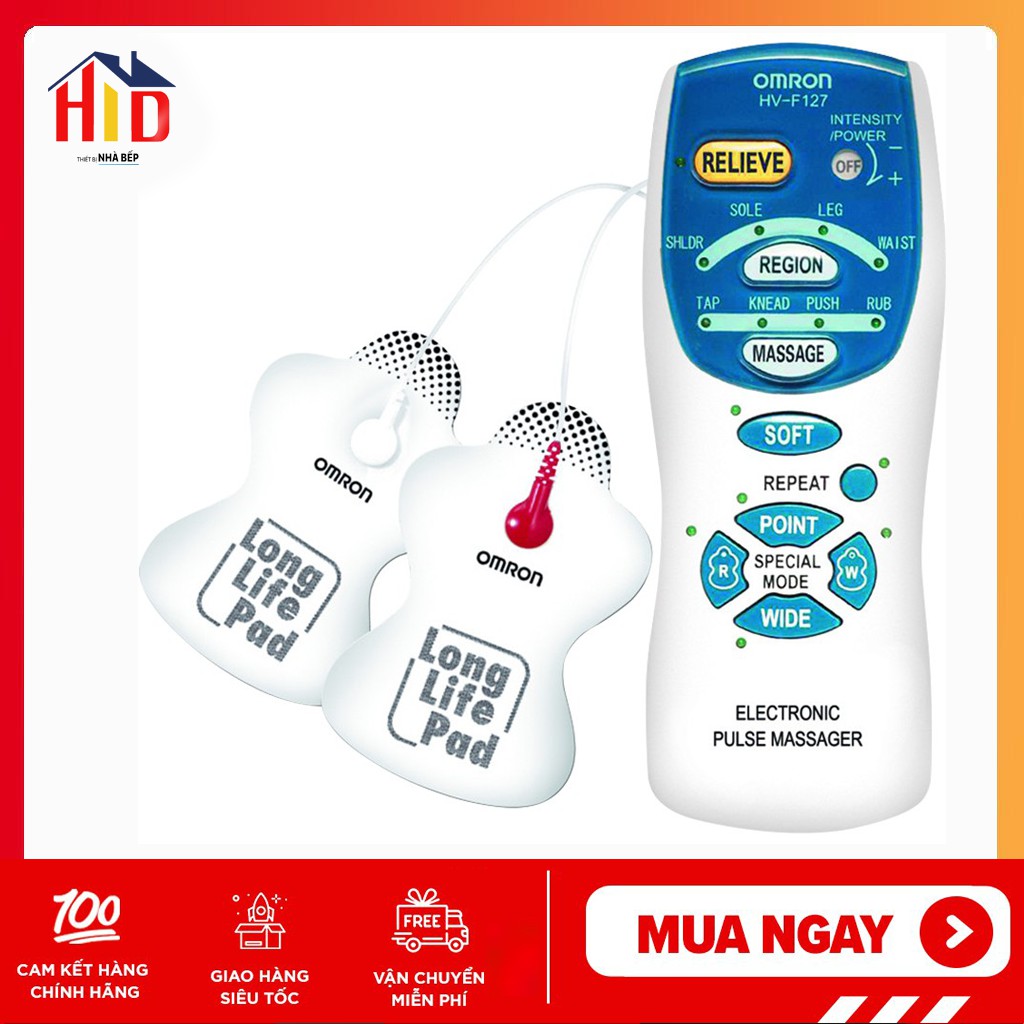 Máy Massage Xung Điện Omron HV-F128 [Nhật Bản, Bảo Hành 02 Năm]