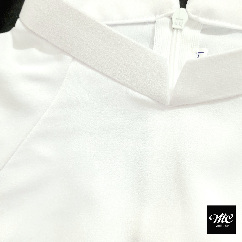 Áo dài học sinh chất liệu lụa tây thi loại 1, cổ vuông 2cm, tay dài