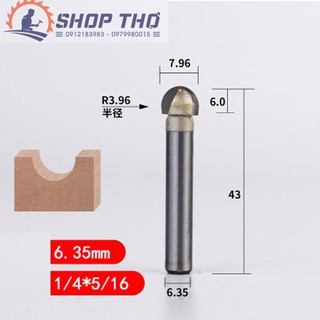 Mũi phay TIDEWAY đánh rãnh tròn cốt 6.35mm