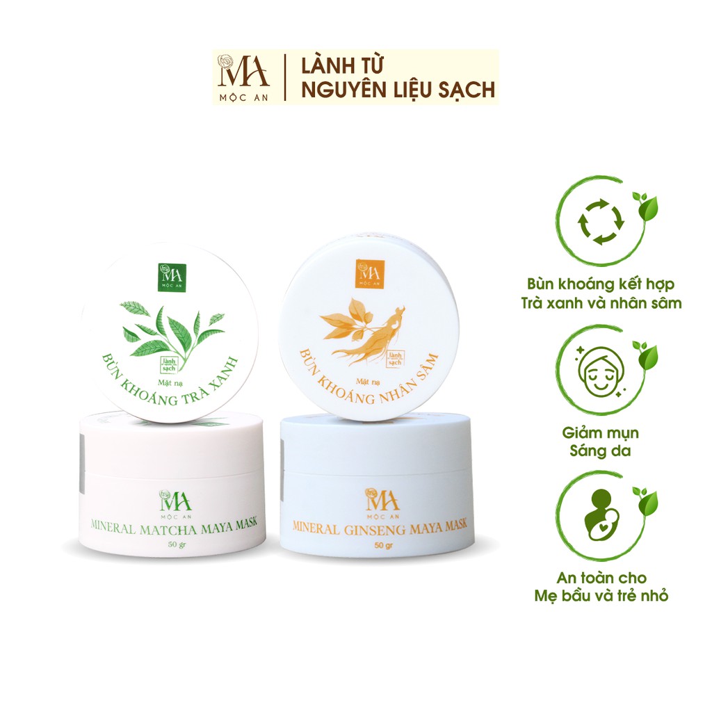 Mặt Nạ Bùn Khoáng Mộc An Giúp Giảm Mụn, Dưỡng Da Tươi Trẻ Mineral Maya Mask 50g